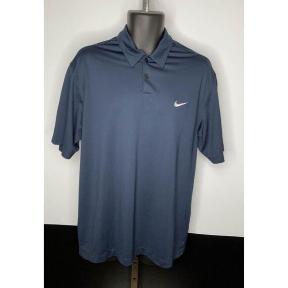 LARGE Nike Golf Polo Shirt dark blue Mens DriFit - Picture 1 of 6